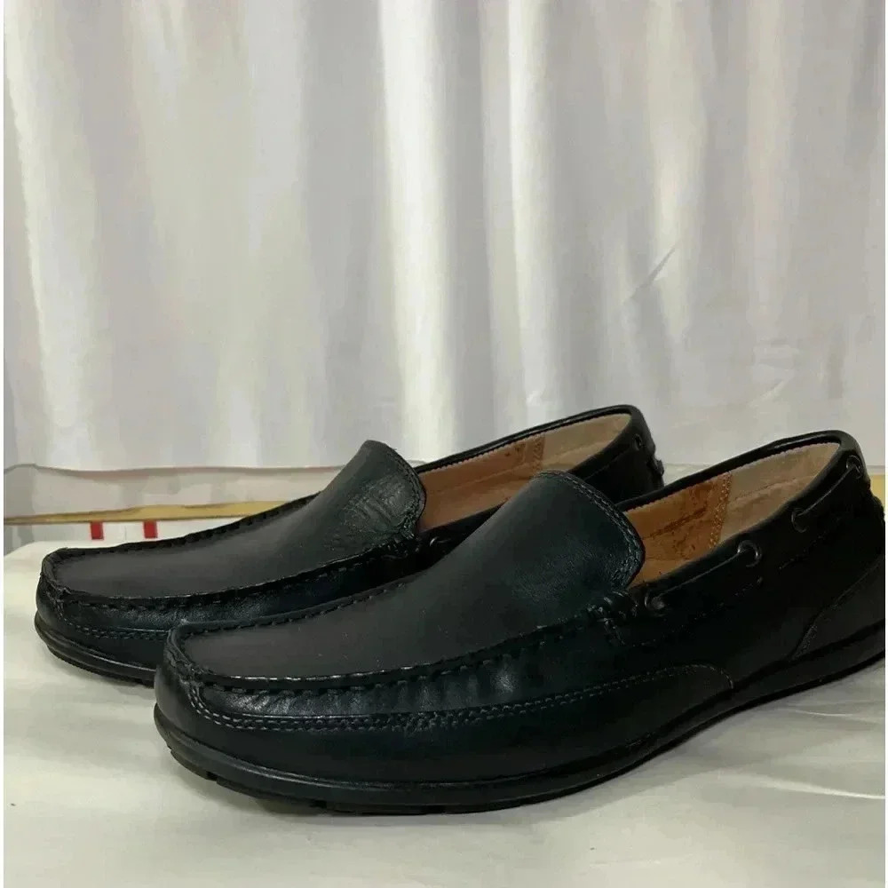 Bass Men’s Dress Casual Shoes 10.5 Black Cushioned Leather Slightly Used Tread